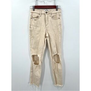 RSQ Woman's Tan / Cream Colored High Rise Straight Leg Jeans Size 24